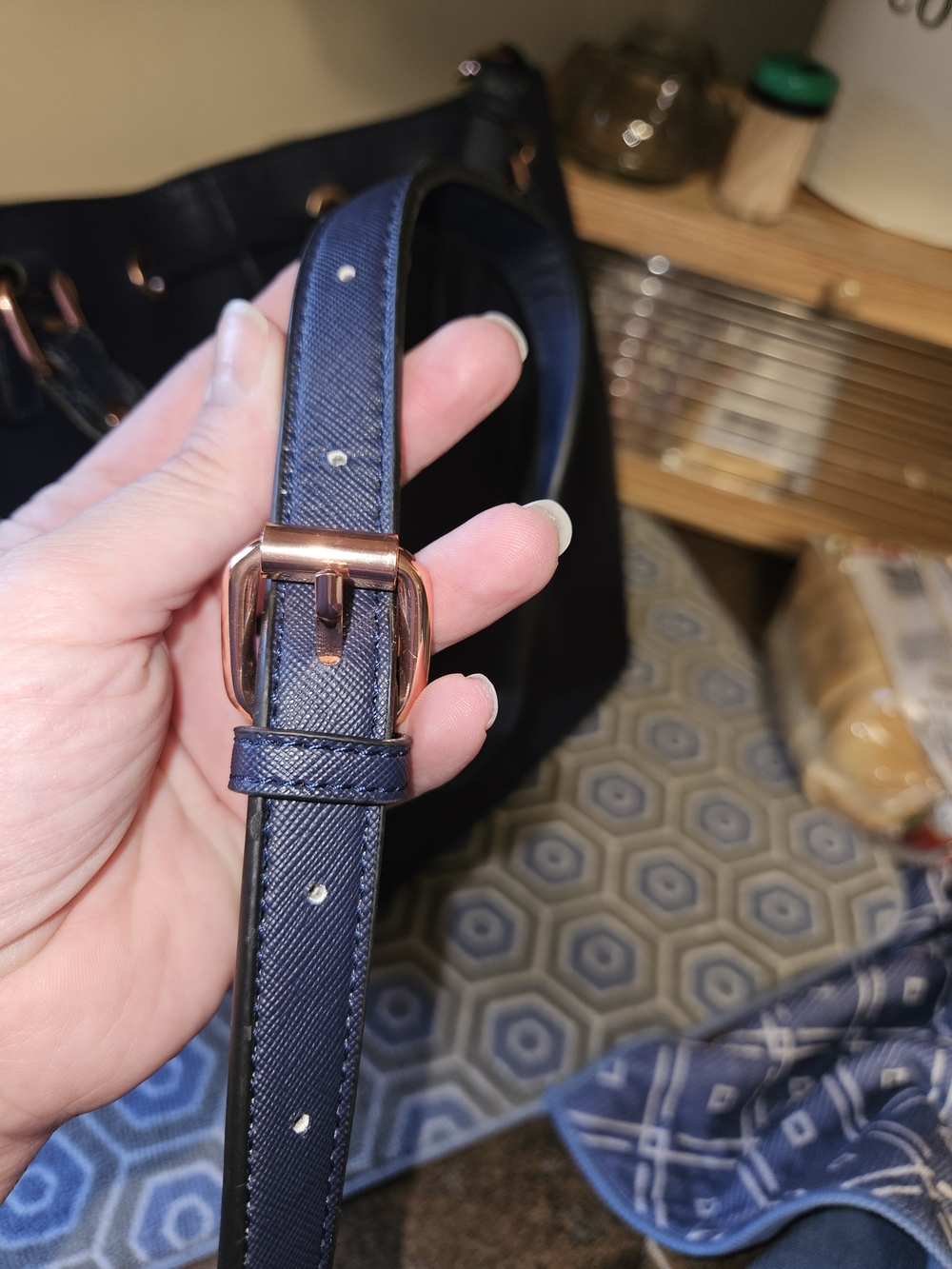 Dune London Navy Blue Bucket Bag with Rose Gold-Tone/Copper Hardware NWOT - Picture 16 of 16